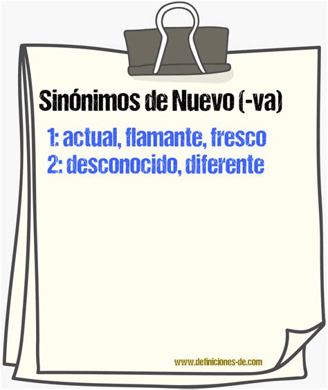 sinonimo de nuevo|nuevo meaning in spanish.